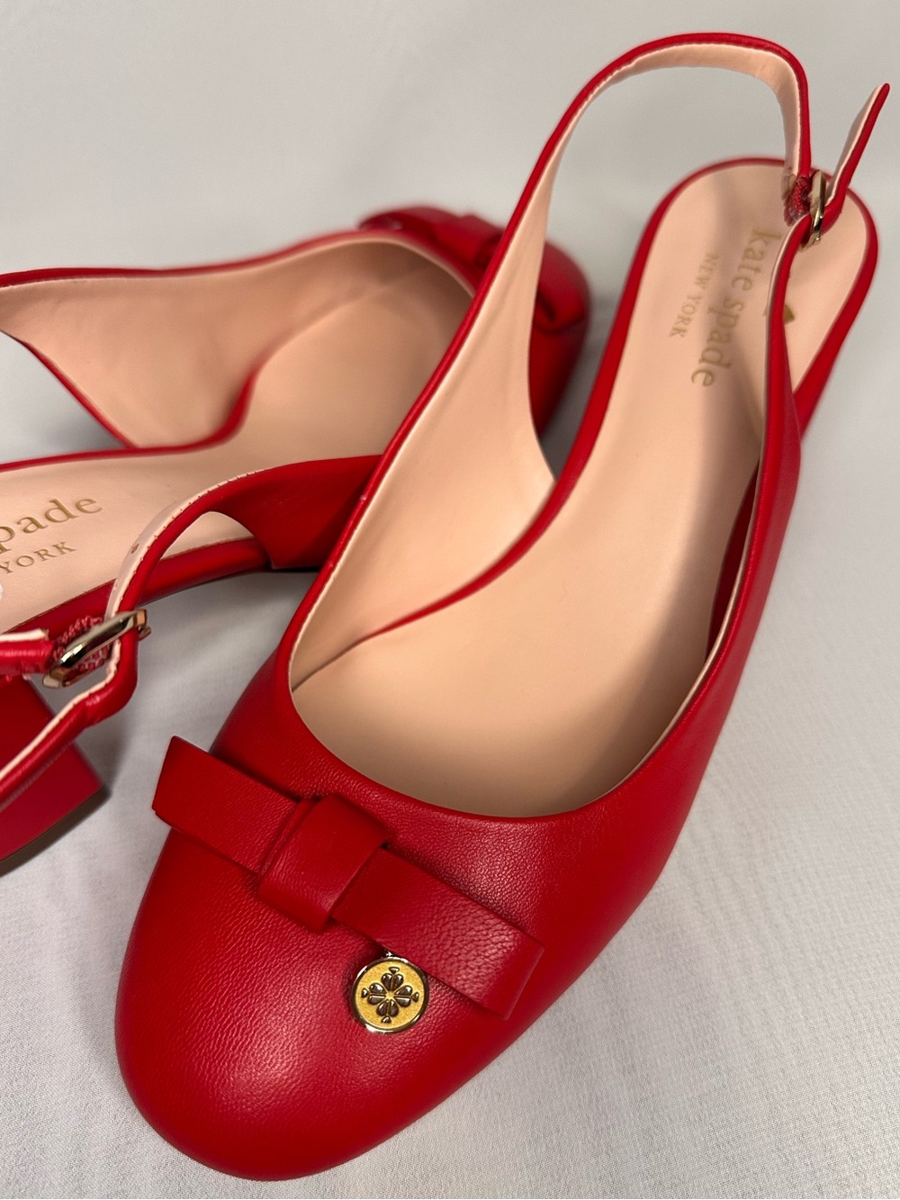 kate spade Red Slingback Block Heel Pumps
